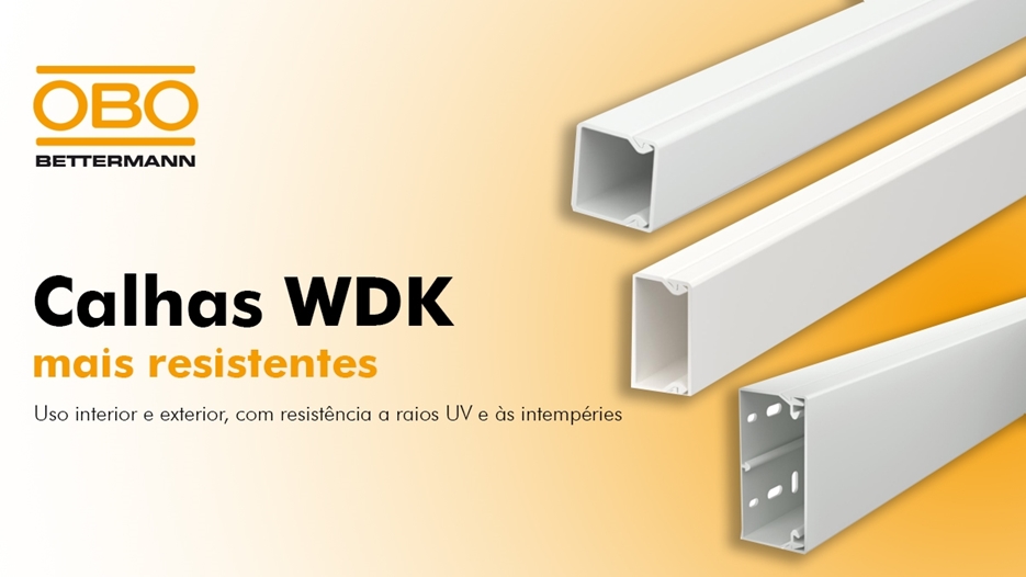 Calhas WDK com resistência a raios UV e às intempéries da Obo Bettermann